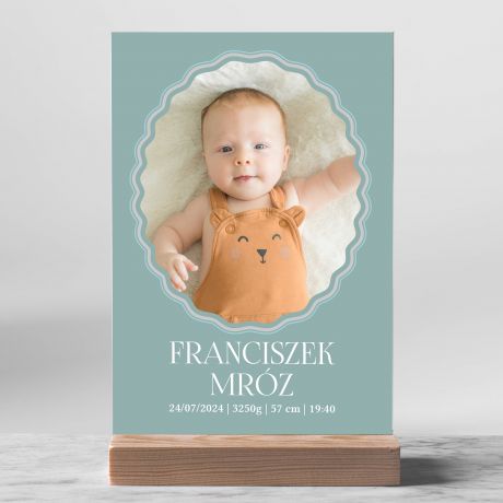 Statuetka ze zdjciem NA NARODZINY DZIECKA