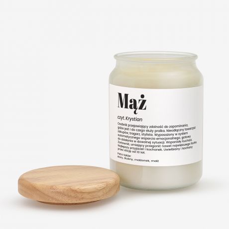 Personalizowana �wieca DEFINICJA prezent dla m�a na urodziny �wi�ta rocznic� �lubu i Walentynki