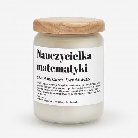 Personalizowana �wieca DEFINICJA prezent dla nauczycielki matematyki prezent na Dzie� Nauczyciela