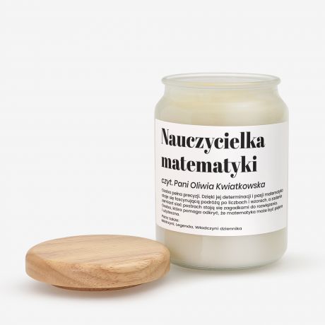 Personalizowana �wieca DEFINICJA prezent dla nauczycielki matematyki prezent na Dzie� Nauczyciela