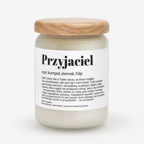 Personalizowana �wieca DEFINICJA prezent dla przyjaciela