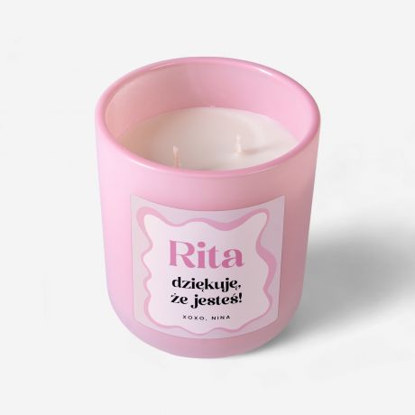 Personalizowana wieca dla przyjaciki DZIKUJ, E JESTE prezent dla przyjaciki wieca zapachowa
