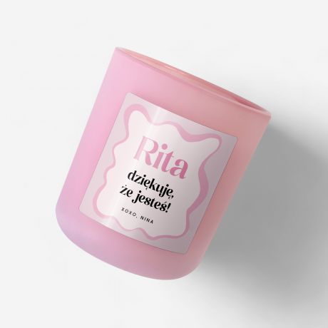 Personalizowana wieca dla przyjaciki DZIKUJ, E JESTE prezent dla przyjaciki wieca zapachowa