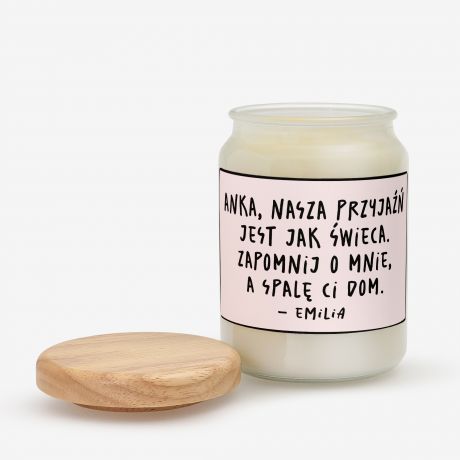Personalizowana �wieca dla przyjaci�ki SPAL� CI DOM prezent dla przyjaci�ki �wieczka dla przyjaci�ki