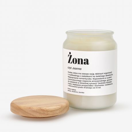 Personalizowana �wieca dla �ony DEFINICJA prezent dla �ony na urodziny rocznic� �lubu �wita i Walentynki