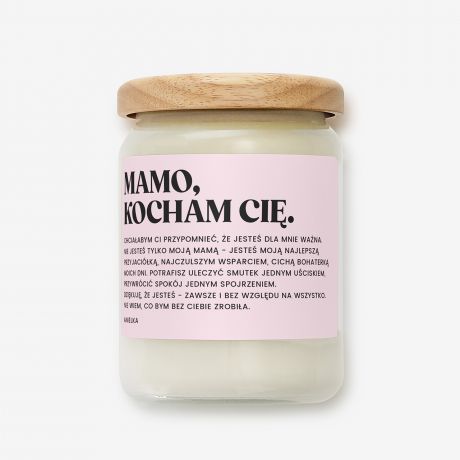 Personalizowana wieca MAMO, KOCHAM CI prezent dla mamy