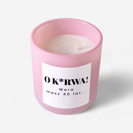 Personalizowana wieca PREZENT NA 40 URODZINY wieca na prezent prezent dla przyjaciki na 40 urodziny