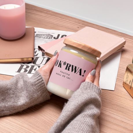 Personalizowana wieca MIESZNY PREZENT NA 40 URODZINY dla niej prezent na 40 urodziny dla kobiety