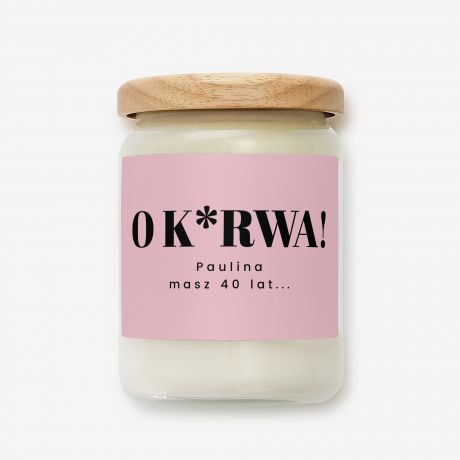 Personalizowana wieca MIESZNY PREZENT NA 40 URODZINY dla niej prezent na 40 urodziny dla kobiety