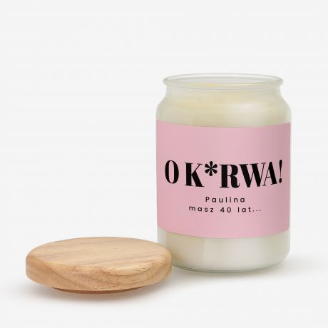 Personalizowana wieca MIESZNY PREZENT NA 40 URODZINY dla niej prezent na 40 urodziny dla kobiety