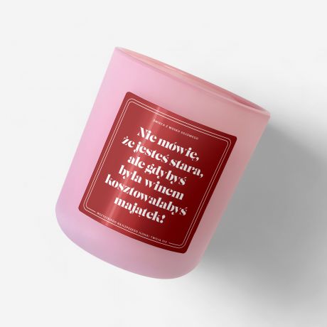 Personalizowana wieca zapachowa na prezent GDYBY BYA WINEM wieczka na urodziny prezent dla kobiety na urodziny