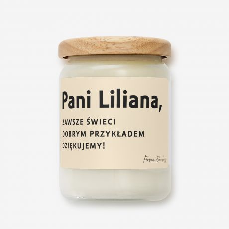 Personalizowana wieca zapachowa PODZIKOWANIE DLA PRACOWNIKA