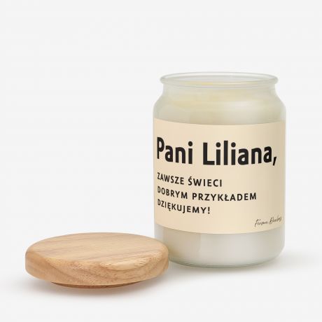 Personalizowana wieca zapachowa PODZIKOWANIE DLA PRACOWNIKA