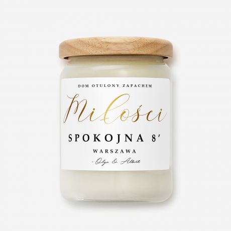 Personalizowana wieca zapachowa PREZENT DO NOWEGO MIESZKANIA
