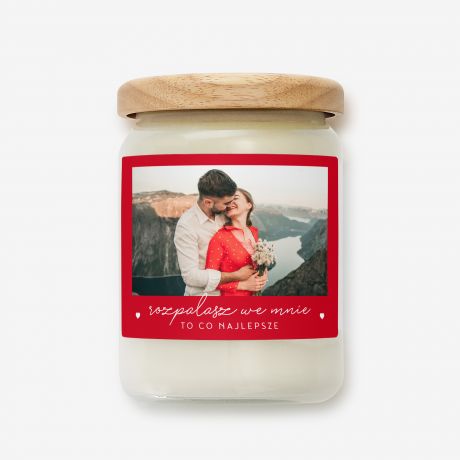 Personalizowana wieca zapachowa PREZENT NA WALENTYNKI DLA NIEJ