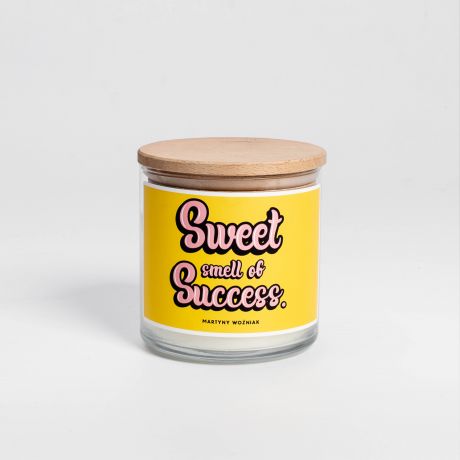 Personalizowana świeca zapachowa SWEET SMELL OF SUCCESS prezent z okazji awansu