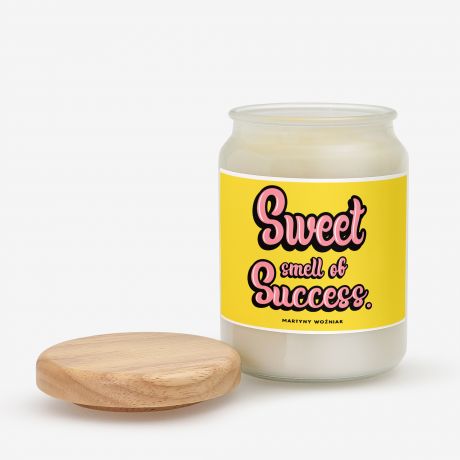Personalizowana wieca zapachowa SWEET SMELL OF SUCCESS prezent z okazji awansu
