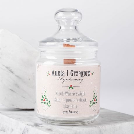 Personalizowana świeca zapachowa ŚWIĘTA prezent dla pary na święta