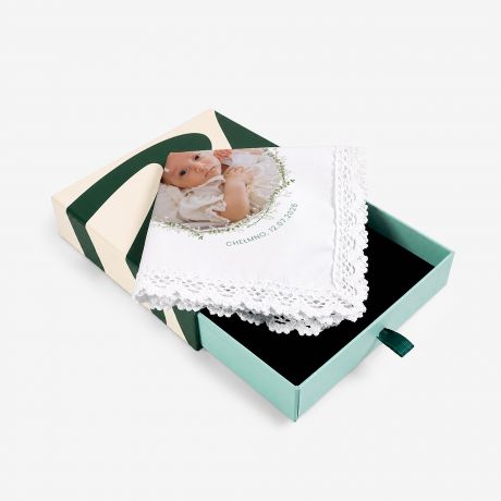 Personalizowana szatka DO CHRZTU ze zdj�ciem w pude�ku prezentowym szatka na chrzest prezent na chrzest