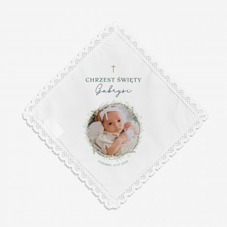 Personalizowana szatka DO CHRZTU ze zdj�ciem w pude�ku prezentowym szatka na chrzest prezent na chrzest