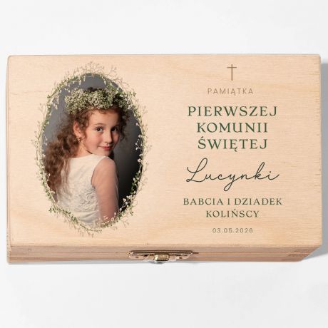 Personalizowana szkatu�ka NA KOMUNI� ze zdj�ciem szkatu�ka na komuni� pami�tka komunijna prezent na komuni�