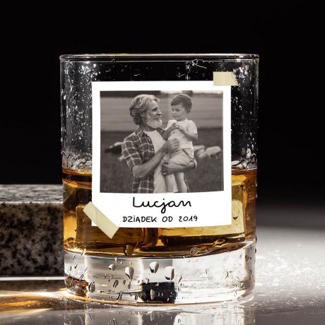 Personalizowana szklanka do whisky DLA DZIADKA ze zdj�ciem