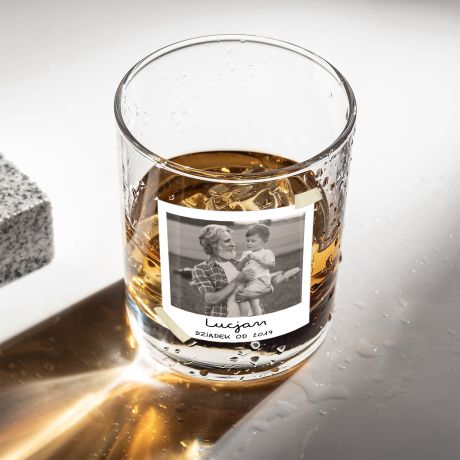 Personalizowana szklanka do whisky DLA DZIADKA ze zdj�ciem