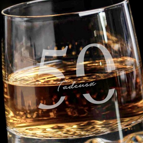 Personalizowana szklanka do whisky PREZENT NA 50 URODZINY  prezent dla ma na 50 urodziny