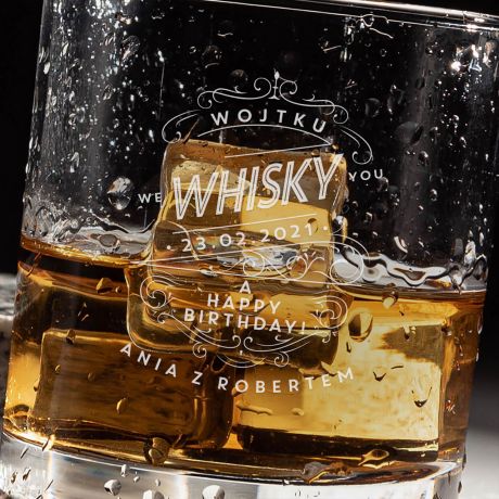 Personalizowana szklanka do whisky URODZINOWY PREZENT DLA NIEGO