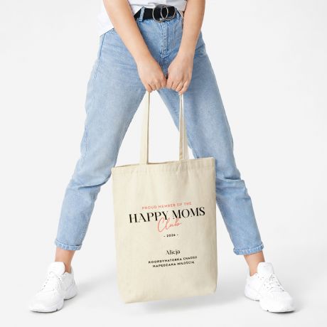 Personalizowana torba dla mamy HAPPY MOMS CLUB prezent dla mamy upominek dla mamy dzie� matki na dzie� mamy
