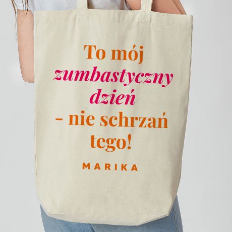 Personalizowana torba ZUMBA torba baweniana prezent dla tancerki torba personalizowana prezent dla fitnesiary