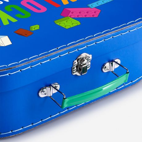 Personalizowana walizka KLOCKI prezent dla chopca kuferek na zabawki walizka na zabawki kuferek na drobiazgi