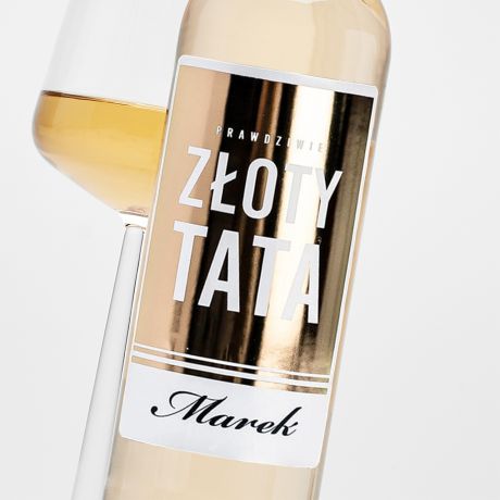 Personalizowane biae wino ZOTY TATA prezent dla taty prezent na dzie taty wino biae wino personalizowane