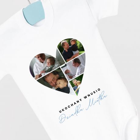 Personalizowane body dla wnuka SERCE prezent dla wnuka body personalizowane