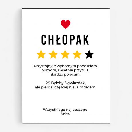 Personalizowane czekoladki NA DZIE CHOPAKA upominek dla chopaka czekoladki dla chopaka prezent dla chopaka