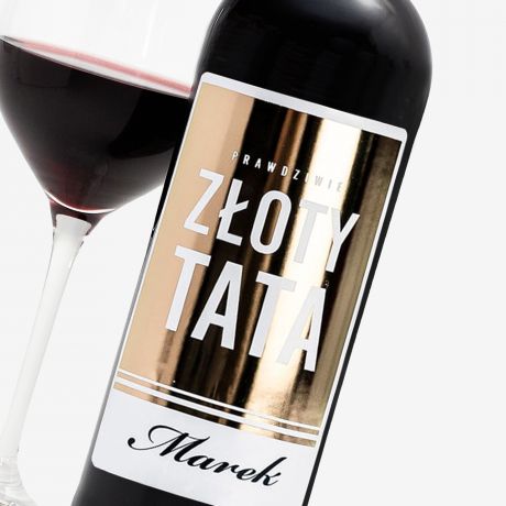 Personalizowane czerwone wino ZOTY TATA prezent dla taty prezent na dzie taty wino czerwone