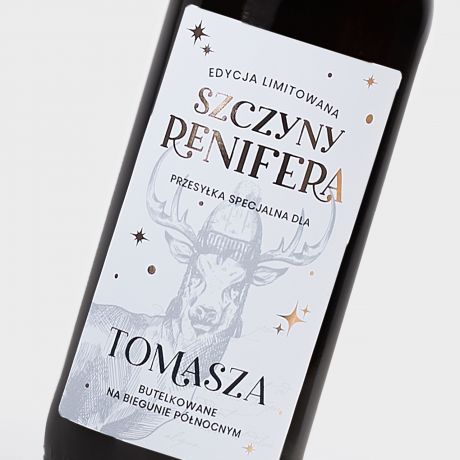 Personalizowane piwo SZCZYNY RENIFERA mieszny prezent na mikoajki piwo witeczne prezent na mikoaja