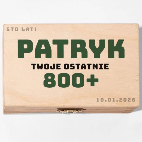 Personalizowane pudeko na pienidze na 18