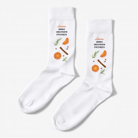 Personalizowane skarpetki �wi�teczne GRZANIEC 42-45 prezent na �wi�ta prezent �wi�teczny skarpetki grzaniec