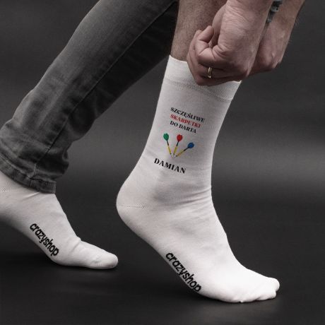 Personalizowane SZCZʦLIWE SKARPETKI prezent dla fana darta 36-39