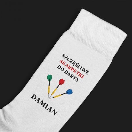 Personalizowane SZCZʦLIWE SKARPETKI prezent dla fana darta 36-39