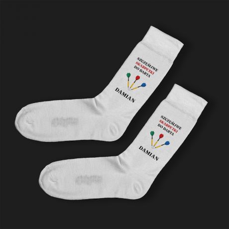 Personalizowane SZCZʦLIWE SKARPETKI prezent dla fana darta 36-39