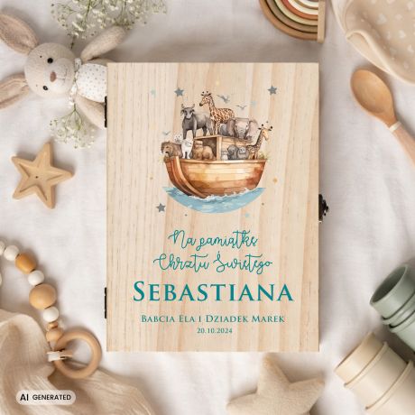 Personalizowane sztu�ce na chrzest ARKA NOEGO prezent na chrzest prezent na chrzciny