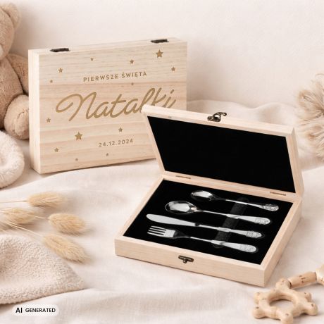 Personalizowane sztu�ce na PIERWSZE �WI�TA Personalizowane sztu�ce na PIERWSZE �WI�TA prezent dla m�odych rodzic�w prezent na �wi�ta dla niemowlaka