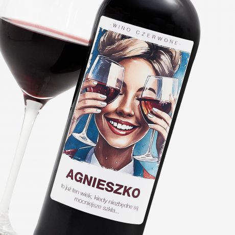 Personalizowane wino dla przyjaciki MOCNE SZKA prezent dla przyjaciki na urodziny