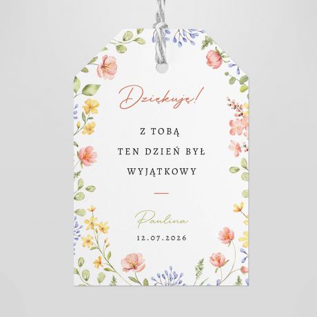 Personalizowane zawieszki na prezenty DZI�KUJ� etykiety prezentowe zawieszki personalizowane dodatki do prezent�w