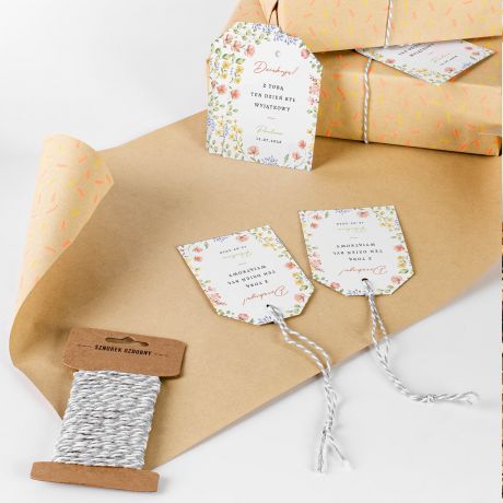 Personalizowane zawieszki na prezenty DZI�KUJ� etykiety prezentowe zawieszki personalizowane dodatki do prezent�w