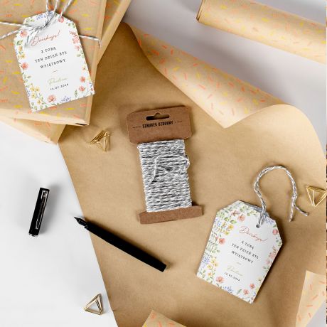 Personalizowane zawieszki na prezenty DZI�KUJ� etykiety prezentowe zawieszki personalizowane dodatki do prezent�w