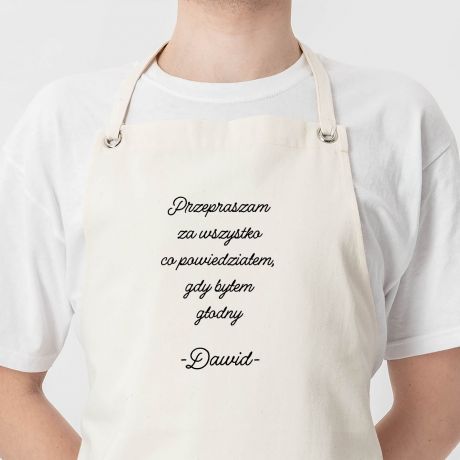 Personalizowany fartuch dla chopaka PRZEPRASZAM BYEM GODNY prezent dla chopaka prezent na dzie chopaka