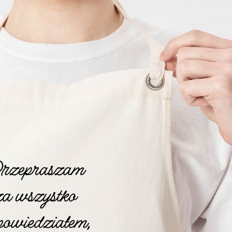 Personalizowany fartuch dla chopaka PRZEPRASZAM BYEM GODNY prezent dla chopaka prezent na dzie chopaka